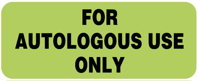 Medical Labels - Autologous Blood label, 2-1/4" x 7/8"