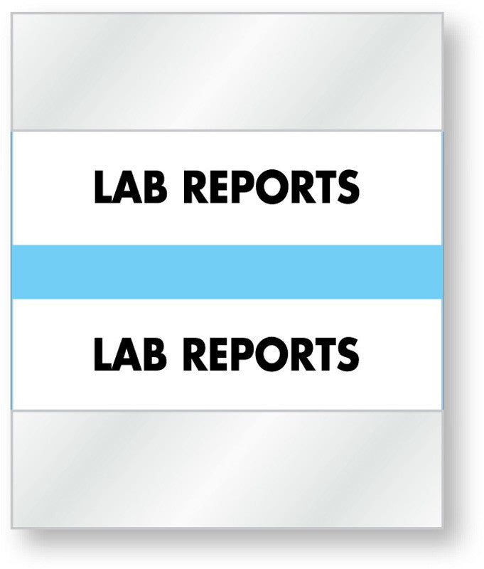 Medical Labels - Color-Coded Chart Divider Tabs - Light Blue - "Lab Reports", 1-1/2" x 1-1/4"