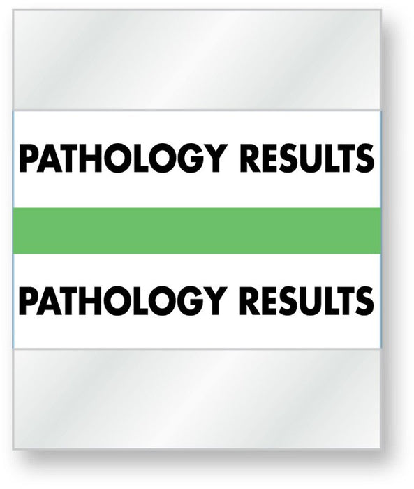 Medical Labels - Color-Coded Chart Divider Tabs - Green - "Pathology Results", 1-1/2" x 1-1/4"