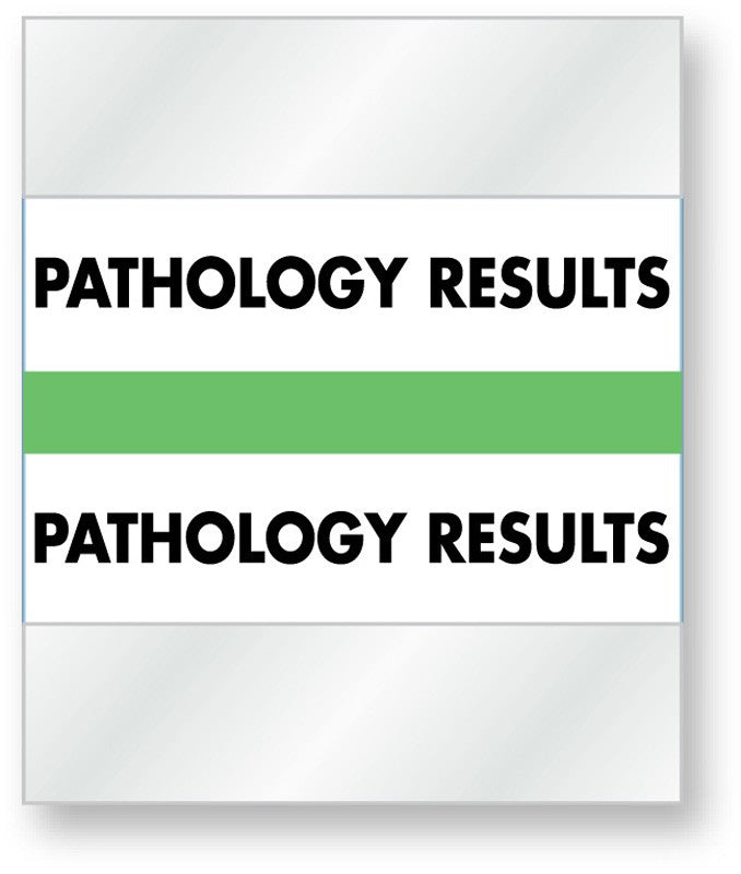 Medical Labels - Color-Coded Chart Divider Tabs - Green - "Pathology Results", 1-1/2" x 1-1/4"