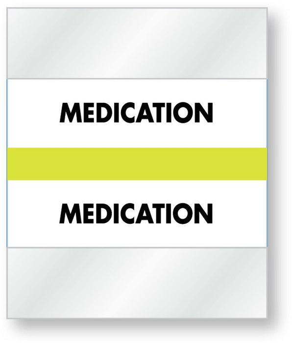 Medical Labels - Color-Coded Chart Divider Tabs - Blue - "Medications", 1-1/2" x 1-1/4"