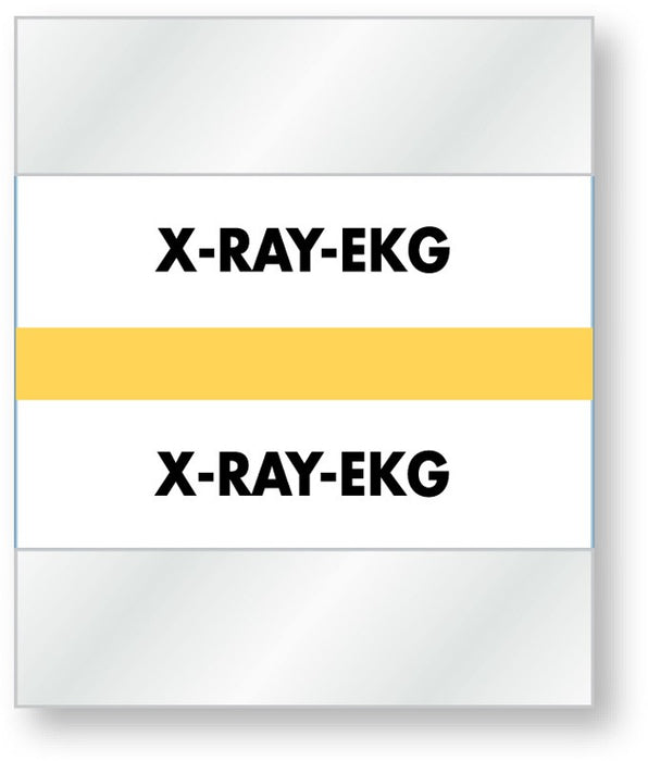 Medical Labels - Color-Coded Chart Divider Tabs - Tan - "X-Ray-EKG", 1-1/2" x 1-1/4"