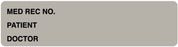 Medical Labels - Gray Medical Record Binder Label, 5-3/8" x 1-3/8"