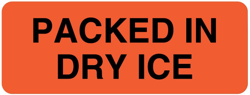 Medical Labels - DRY ICE Shipping Label, 3" x 1-1/4"