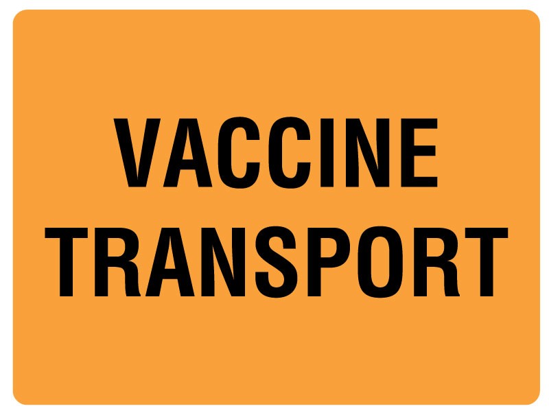 Medical Labels - VACCINE TRANSPORT Shipping Label, 4" x 3"