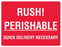 Medical Labels - RUSH PERISHABLE Shipping Label, 4" x 3"