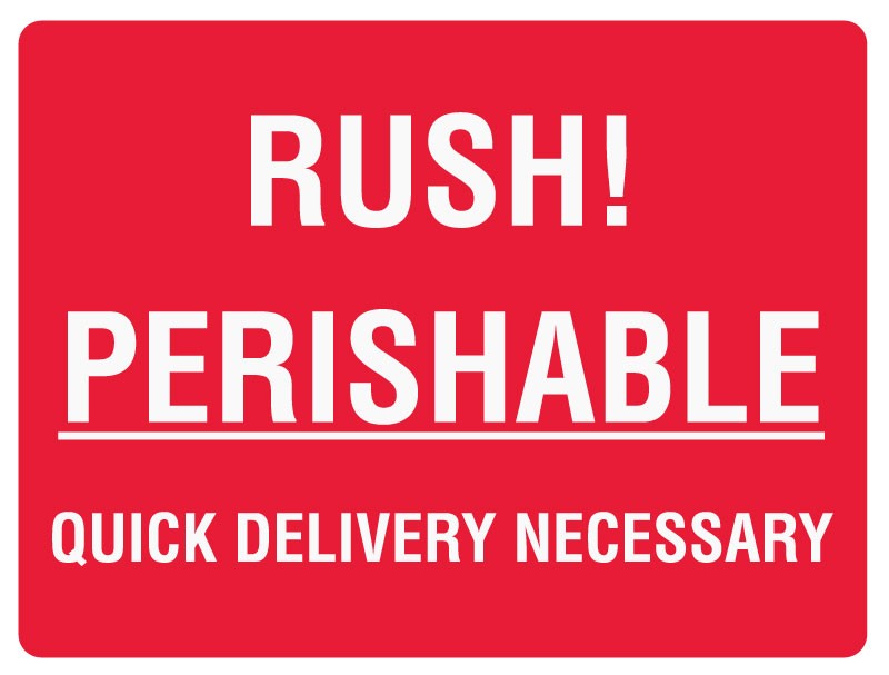 Medical Labels - RUSH PERISHABLE Shipping Label, 4" x 3"