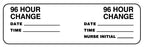 Medical Labels - 96 HOUR Tubing Change Label, 3" x 7/8"