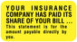 Medical Labels - Insurance Payment Reminder Label, 1-5/8" x 7/8"