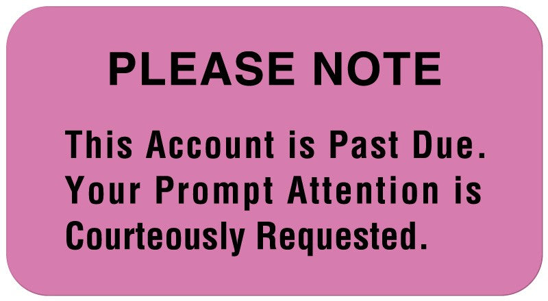 Medical Labels - Payment Reminder Label, 1-5/8" x 7/8"
