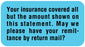 Medical Labels - Insurance Payment Reminder Label, 1-5/8" x 7/8"