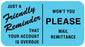 Medical Labels - Friendly Payment Reminder Label, 1-5/8" x 7/8"