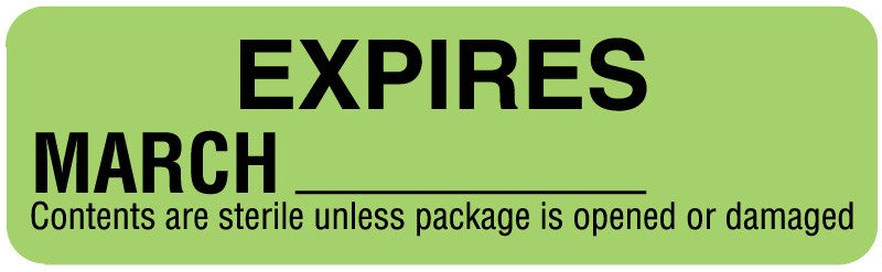 Medical Labels - Monthly Color Coded Expiration Labels, 3" x 7/8"