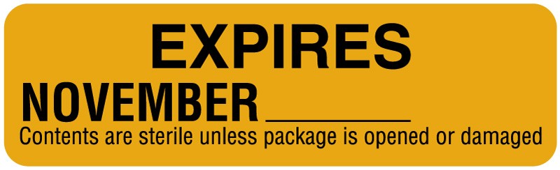 Medical Labels - November Sterility Expiration Labels, 3" x 7/8"
