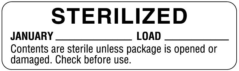 Medical Labels - January Sterility Date Labels, 3" x 7/8"