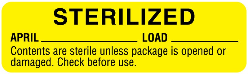 Medical Labels - April Sterility Date Labels, 3" x 7/8"