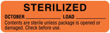 Medical Labels - October Sterility Date Labels, 3" x 7/8"