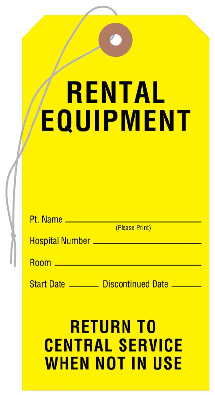 Medical Labels - Equipment Tags, 3-1/8" x 6-1/4"