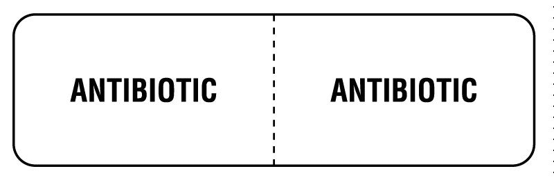 Medical Labels - ANTIBIOTIC, I.V. Line Identification Label, 3" x 7/8"