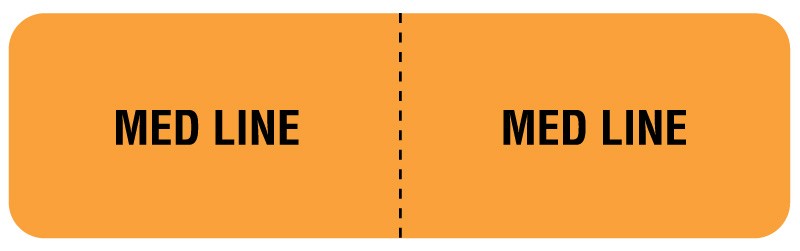 Medical Labels - MED LINE I.V. Line Identification Label, 3" x 7/8"