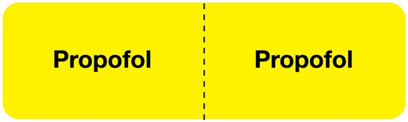 Medical Labels - PROPOFOL, I.V. Line Identification Label, 3" x 7/8"