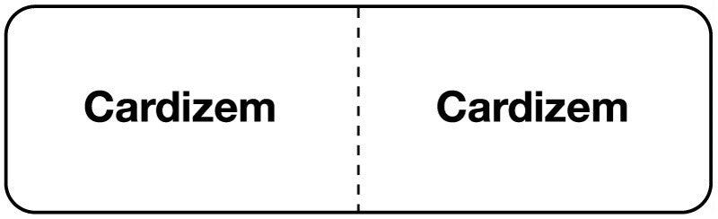 Medical Labels - CARDIZEM, I.V. Line Identification Label, 3" x 7/8"