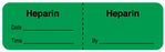 Medical Labels - Heparin, I.V. Line Identification Label, 3" x 7/8"