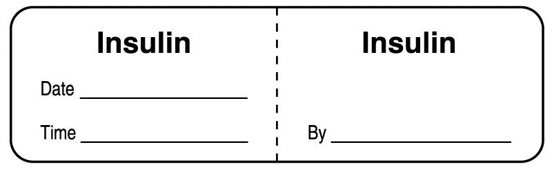 Medical Labels - Insulin, I.V. Line Identification Label, 3" x 7/8"