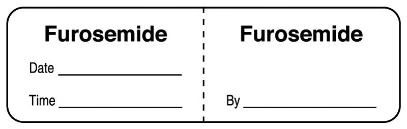 Medical Labels - Furosemide, I.V. Line Identification Label, 3" x 7/8"