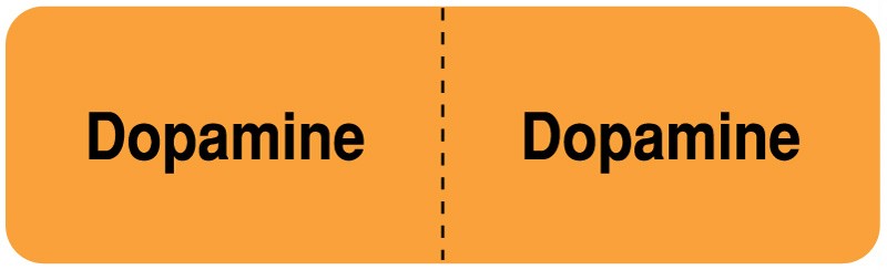 Medical Labels - DOPAMINE , I.V. Line Identification Label, 3" x 7/8"