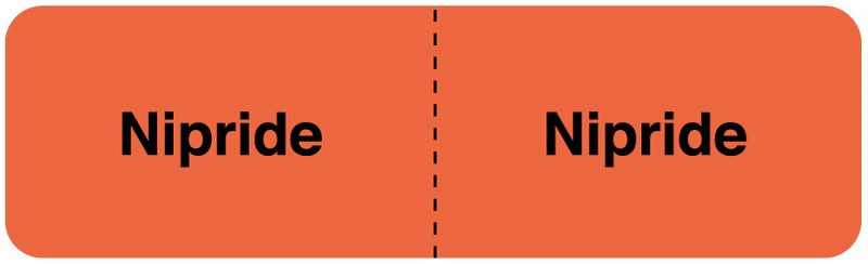 Medical Labels - NIPRIDE, I.V. Line Identification Label, 3" x 7/8"