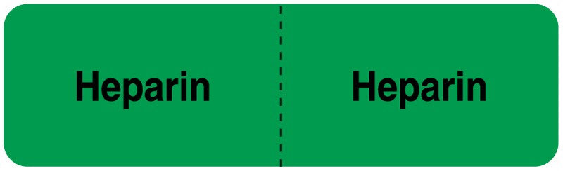 Medical Labels - HEPARIN, I.V. Line Identification Label, 3" x 7/8"