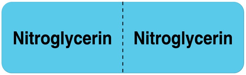 Medical Labels - NITROGLYCERIN, I.V. Line Identification Label, 3" x 7/8"