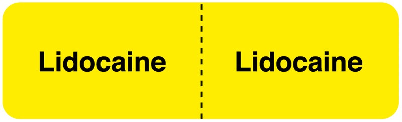 Medical Labels - LIDOCAINE, I.V. Line Identification Label, 3" x 7/8"