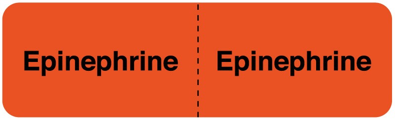 Medical Labels - EPINEPHRINE, I.V. Line Identification Label, 3" x 7/8"