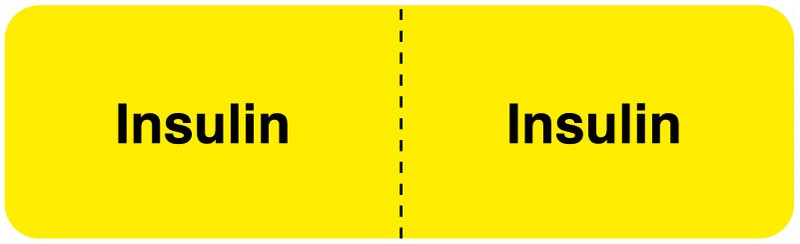 Medical Labels - INSULIN, I.V. Line Identification Label, 3" x 7/8"