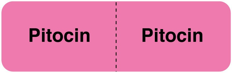 Medical Labels - PITOCIN, I.V. Line Identification Label, 3" x 7/8"