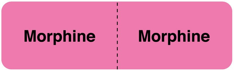 Medical Labels - MORPHINE, I.V. Line Identification Label, 3" x 7/8"