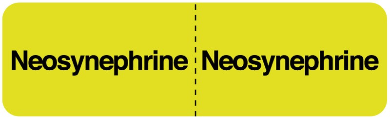 Medical Labels - NEOSYNEPHRINE, I.V. Line Identification Label, 3" x 7/8"