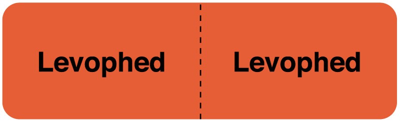 Medical Labels - LEVOPHED, I.V. Line Identification Label, 3" x 7/8"