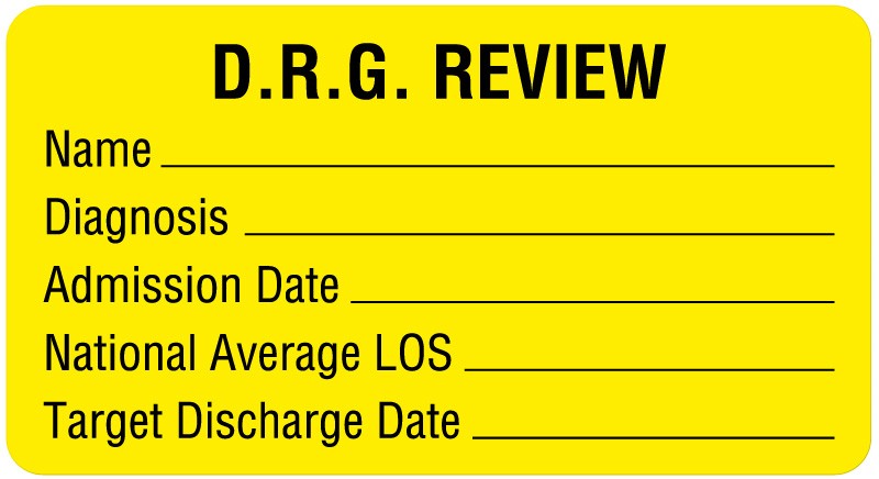 Medical Labels - DRG Assignment & Reminder Label, 3" x 1-5/8"