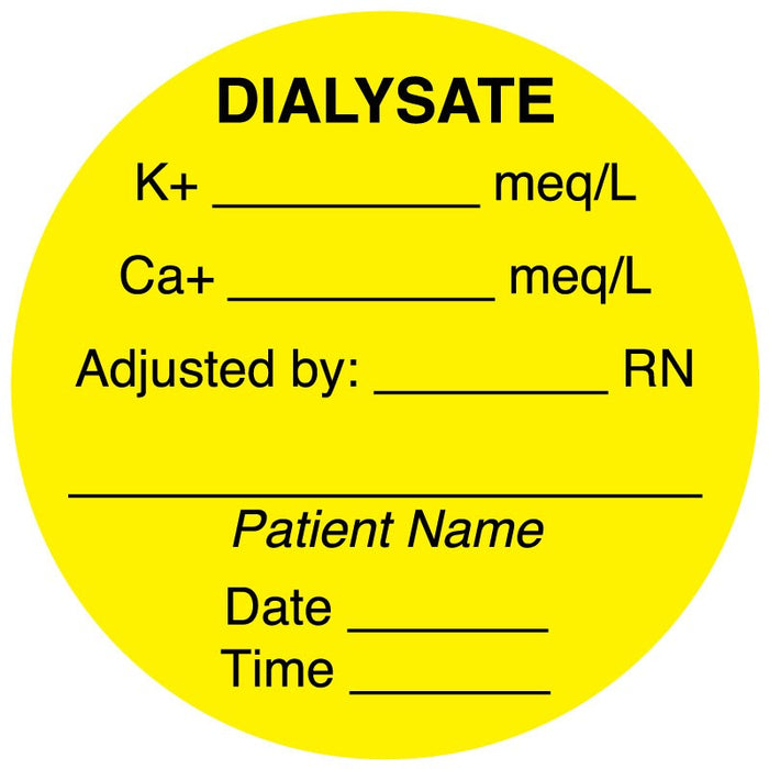 Medical Labels - Dialysate Label, 2" x 2"