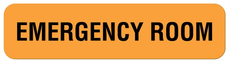 Medical Labels - Emergency Room Label, 1-1/4" x 5/16"