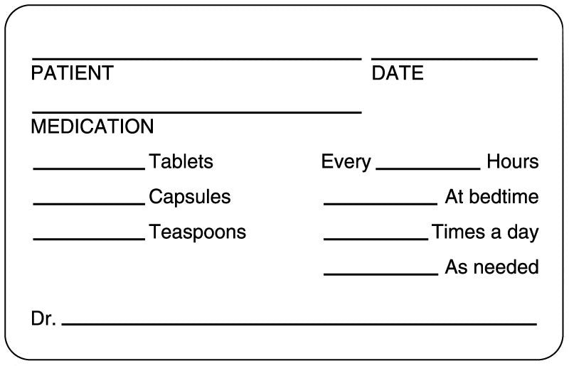 Medical Labels - PATIENT DATE MEDICATION…., Medication Instruction Label, 2-3/4" x 1-3/4"