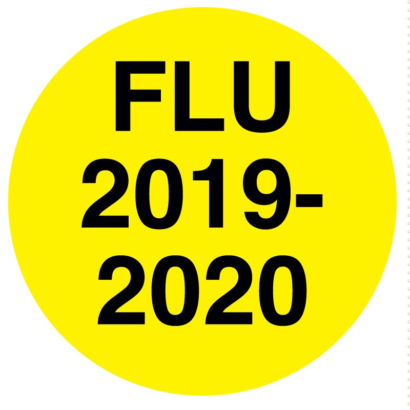 Medical Labels - FLU 2019/2020, 1/2" x 1/2"