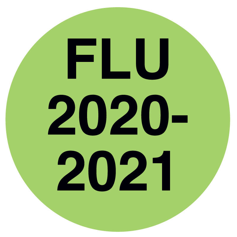 Medical Labels - FLU 2020/2021, Laminated Labels, 1/2" x 1/2"