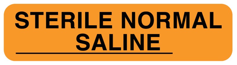 Medical Labels - Anesthesia Label, Sterile Normal Saline, 1-1/4" x 5/16"