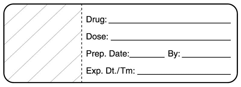 Medical Labels - DRUG DOSE Flag, 3" x 1"