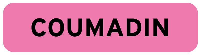 Medical Labels - COUMADIN, Line Identification Label, 1-1/4" x 5/16"