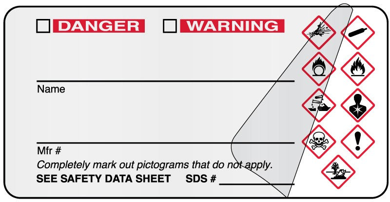 Medical Labels - GHS Container Label, 3" x 1 1/2"